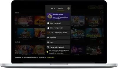 7Gold welcome offer on a computer screen