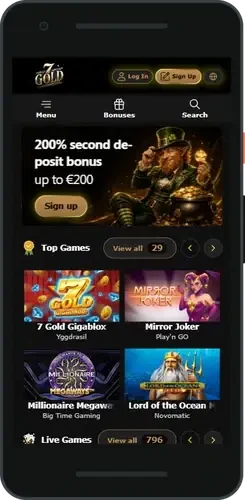 7Gold mobile game lobby